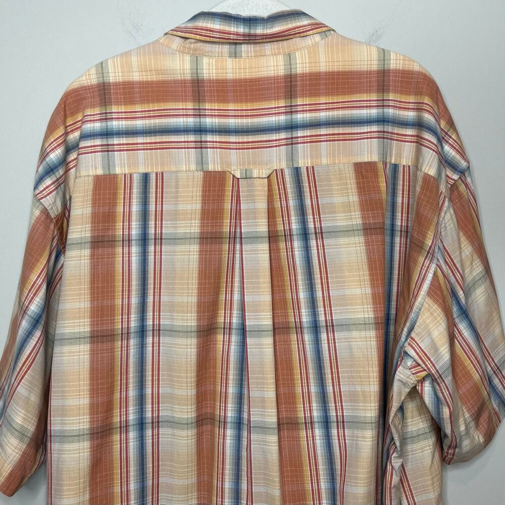 Harbor Bay Sport Plaid Short Sleeve Button Down Shirt Size 2X Big EUC Cotton - Picture 7 of 8